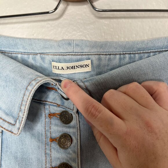 Ulla Johnson Kingston Denim Fold Over Button Fly Jogger jeans Size 6 - Picture 3 of 11